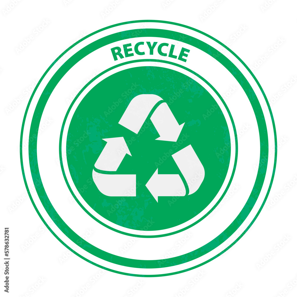 Recycle symbol on white background. Green
