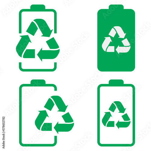 Battery with recycle sign. Used batteries. Battery Recycle Concept Illustration

