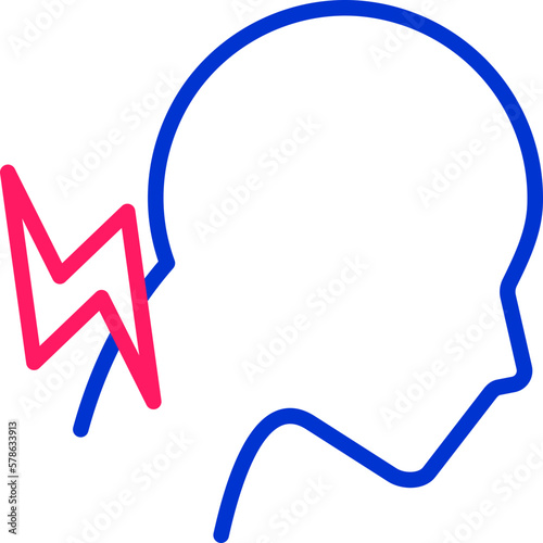 Pain in neck thin line icon. Modern vector illustration.