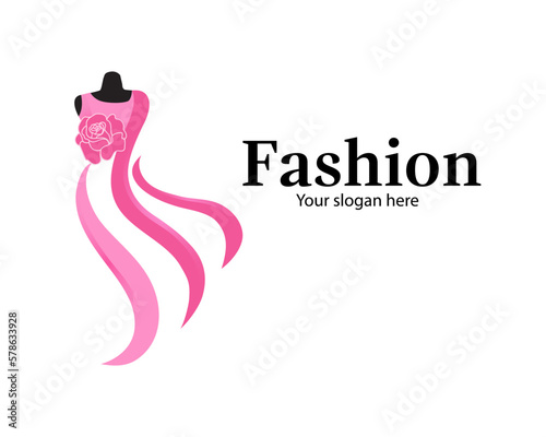 Monochrome Fashion  Dress Boutique Logo Ideas, Sign, Icon, Mannequin, Fashion, Beautiful Bride, Boutique Bridal Logo Illustration Vector Design