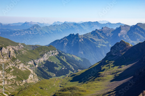 Beautiful scenery from the Schlithorn mountain peak - Swiss © Vladislav Gajic