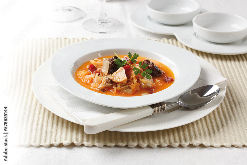 traditional cabbage soup from the czech republic