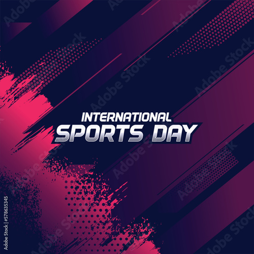 Sports Background Vector. International Sports Day Illustration. Graphic Design for the decoration of gift certificates, banners, and flyer