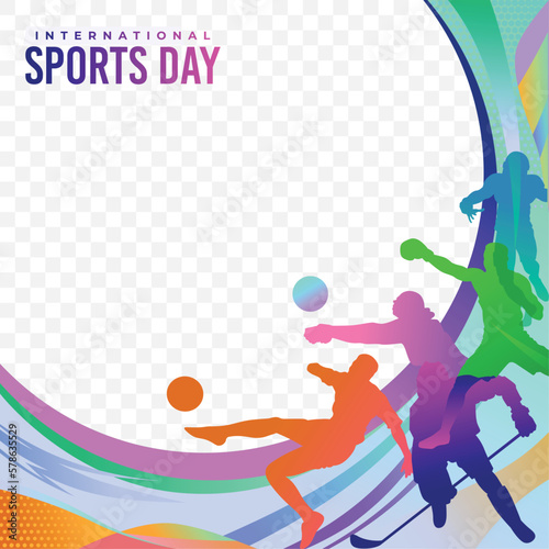 Sports Background Vector. International Sports Day Illustration. Graphic Design for the decoration of gift certificates, banners, and flyer