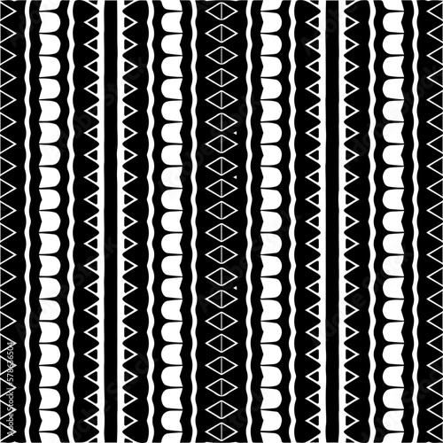  Seamless pattern with abstract shapes. Black and white geometric wallpaper. Repeating pattern for decor, textile and fabric.Abstraction art.