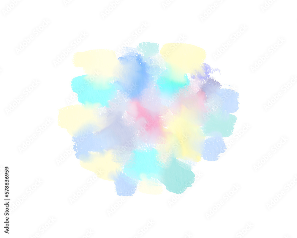 Obraz premium multicolor blurred watercolor stain on the texture of the paper. Abstract colorful stain on transparent background. Ink drop. PNG