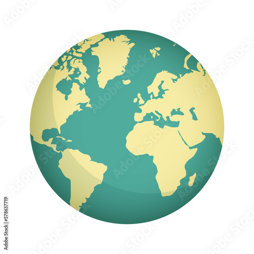 Go green globe on transparent background