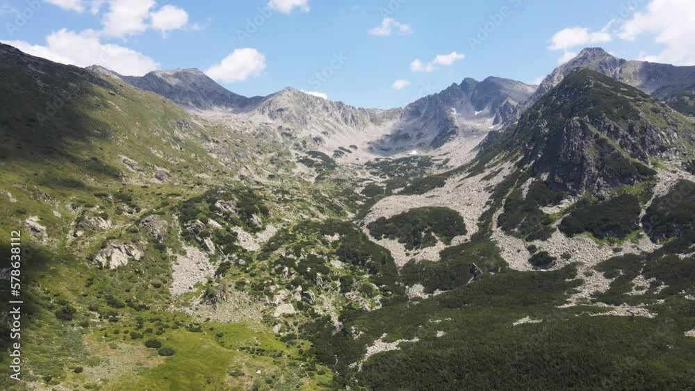 Amazing Aerial view of Pirin Mountain near Yalovarnika peaks, Bulgaria Amazing Aerial view of Pirin Mountain near Yalovarnika peaks, Bulgaria