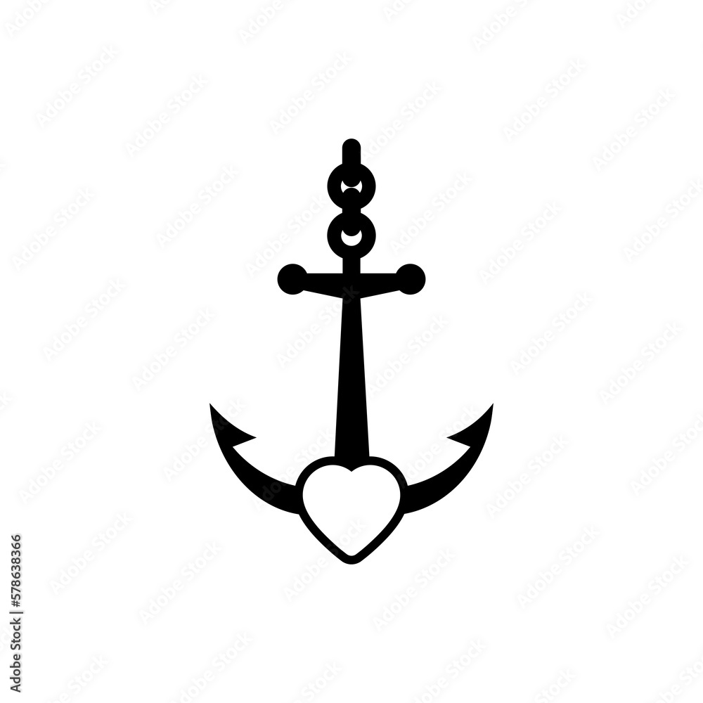 Love Anchor icon isolated on transparent background Love Anchor icon isolated on transparent background