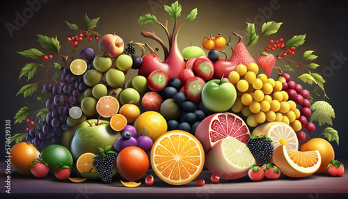 Array of sweet, seasonal fruits