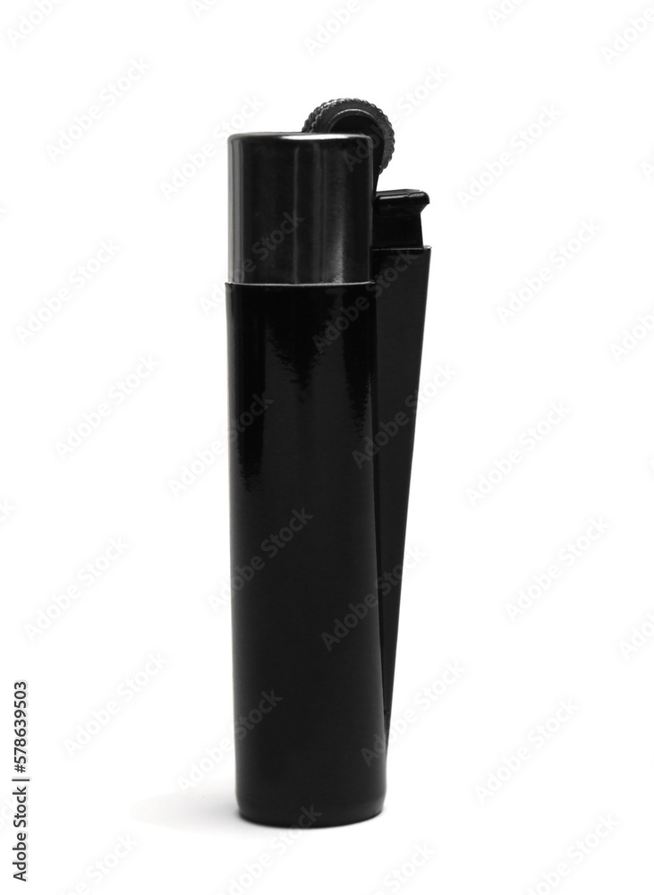 Stylish small pocket lighter isolated on white Stylish small pocket lighter isolated on white