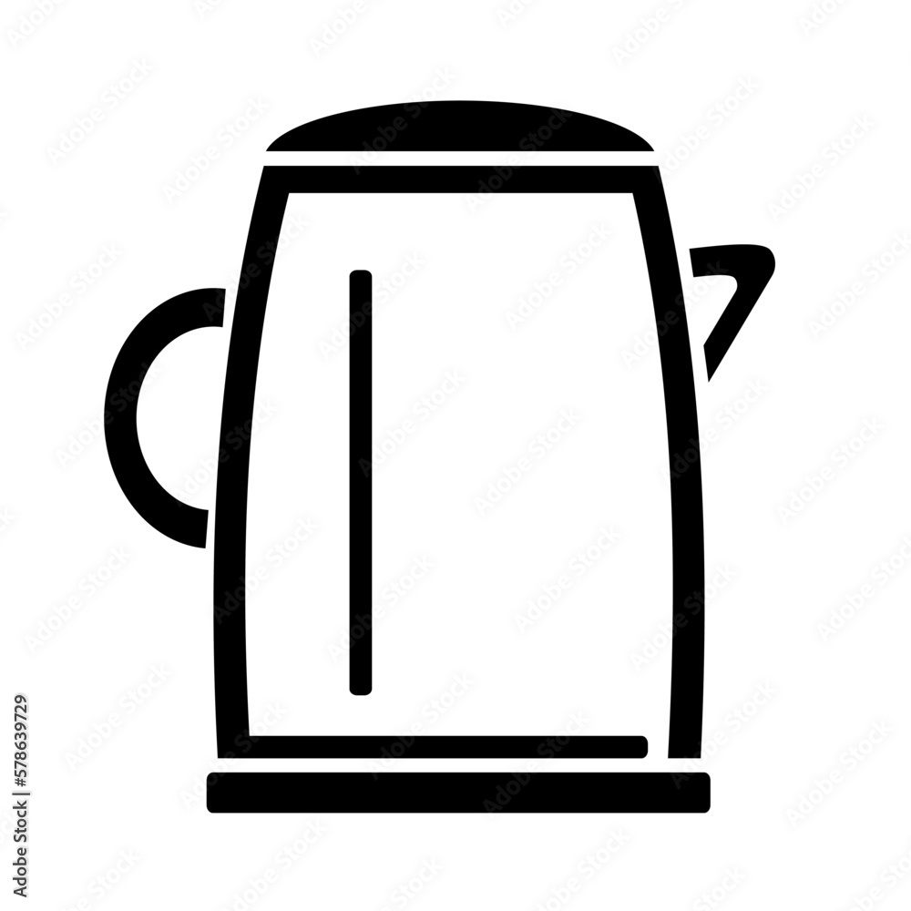 Vector illustration, web icon. Electric kettle. Flat design. Isolated on a white background. Vector illustration, web icon. Electric kettle. Flat design. Isolated on a white background.