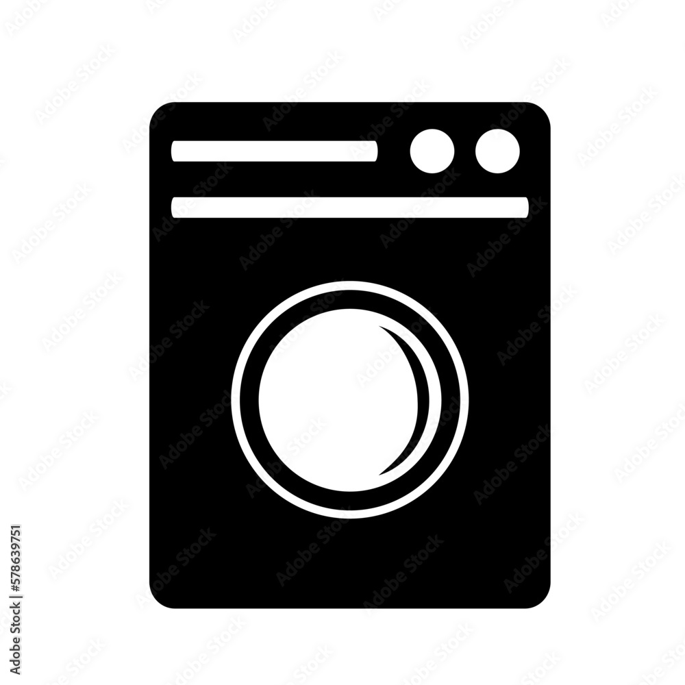 Vector illustration, web icon. Washing machine. Flat design. Isolated on a white background. Vector illustration, web icon. Washing machine. Flat design. Isolated on a white background.