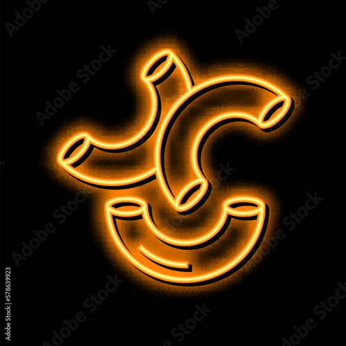 macaroni pasta neon glow icon illustration