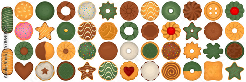 Big set homemade cookie different taste in pastry biscuit