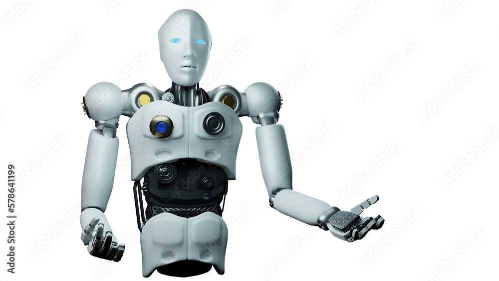 Robot community AI connect technology investment, business lifestyle smart robot AI Learning and Artificial Intelligence Concept PNG