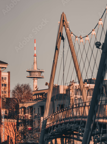 Gebäude und Brücke im Museumsviertel in Essen photo