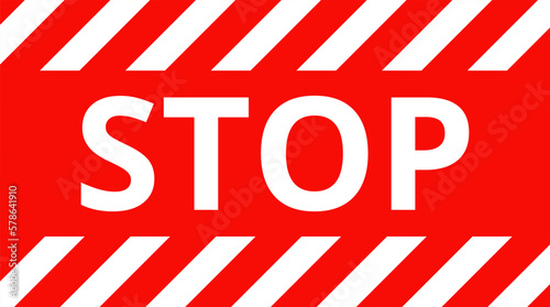 Attention, danger or caution sign. Various white and red warning signs with diagonal lines stripes. Danger zone background. Vector