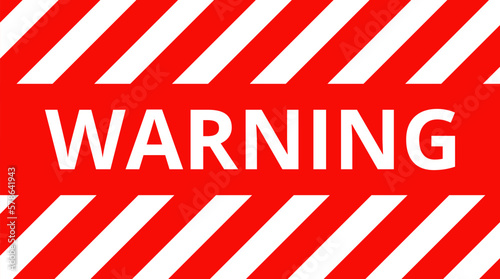 Attention, danger or caution sign. Various white and red warning signs with diagonal lines stripes. Danger zone background. Vector