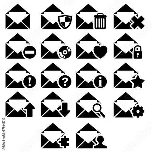 Set de iconos de e-mail. Símbolos de correo