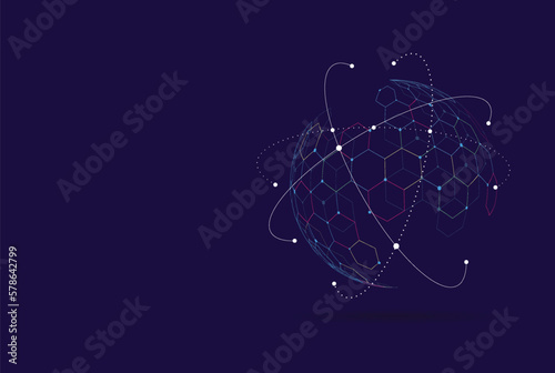 Global network connection. World map point and line composition concept of global business. Vector Illustration