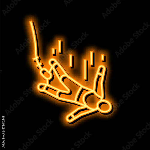 bungee jumping neon glow icon illustration
