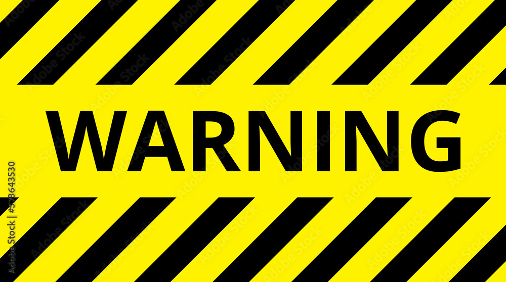 Various black and yellow warning signs with diagonal lines. Attention, danger or caution sign, warning banner, road shield. Various black and yellow warning signs with diagonal lines. Attention, danger or caution sign, warning banner, road shield.