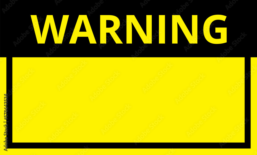 Fototapeta premium Various black and yellow warning signs with diagonal lines. Attention, danger or caution sign, warning banner, road shield.
