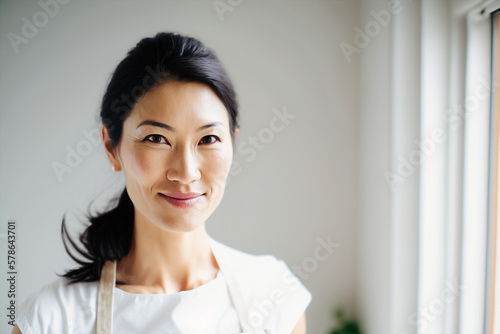 Generative ai portrait smiling confident professional woman chef