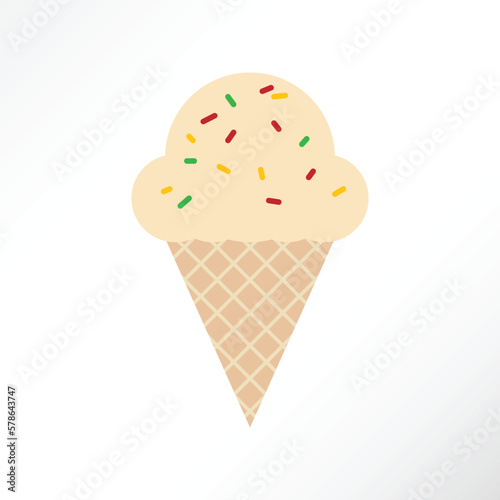 Minimalist and cute vector design of an ice cone.