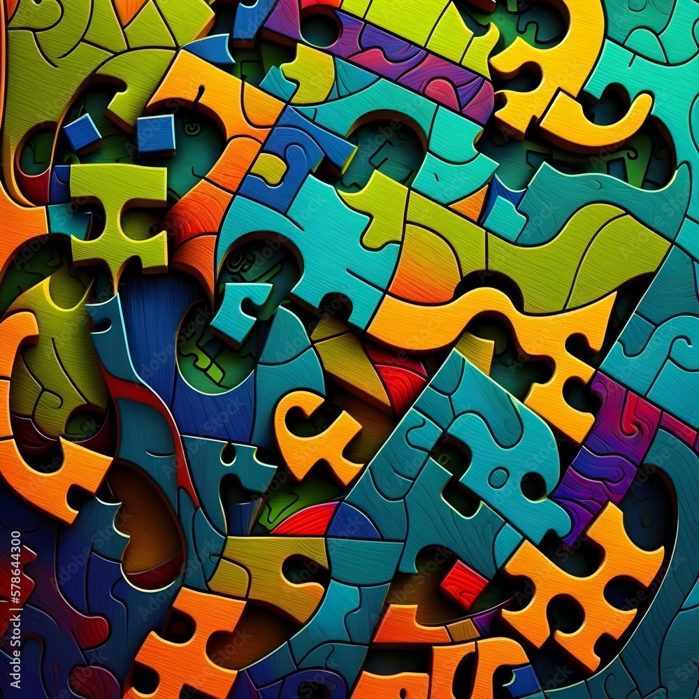 An abstract illustration inspired by puzzles - Artwork 48