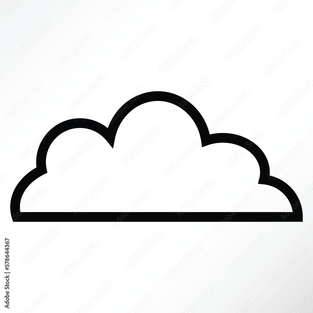 Minimalist vector of a cloud outline. Minimalist vector of a cloud outline.