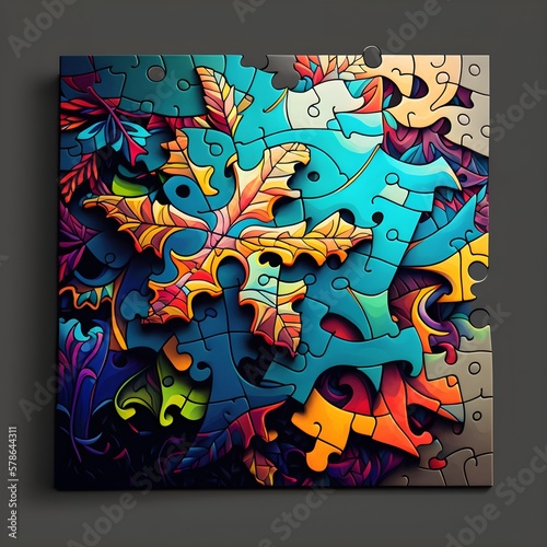 An abstract illustration inspired by puzzles - Artwork 44