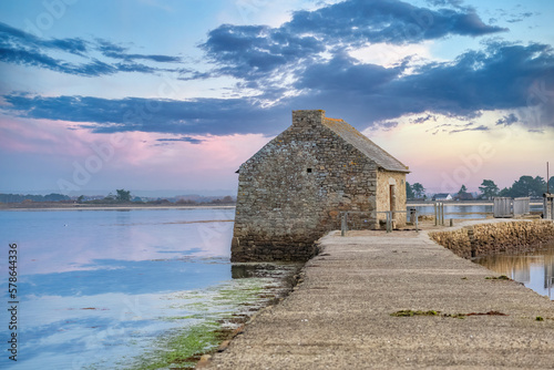 Brittany, Ile d’Arz in the Morbihan gulf, the traditional tide mill
 photo