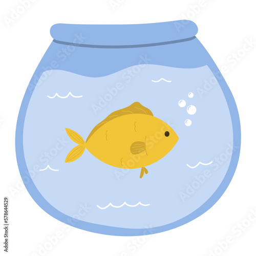 goldfish in a glass
