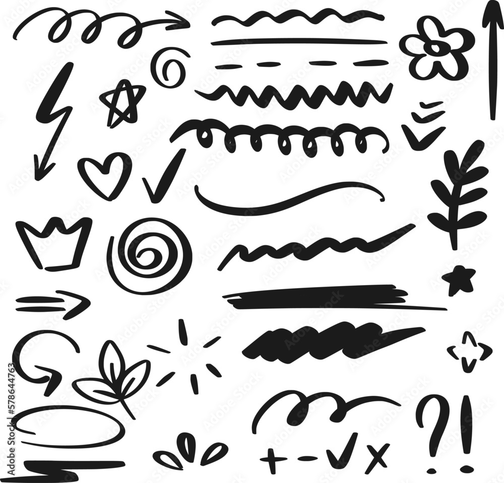 Doodle Design Elements Vector Collection Hand Drawn Symbols For Diary doodle-design-elements-vector-collection-hand-drawn-symbols-for-diary