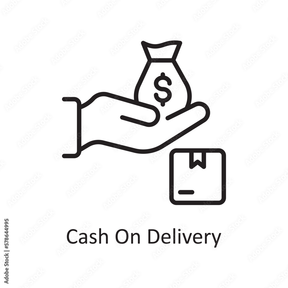 Cash On Delivery vector outline Icon Design illustration. Logistic Symbol on White background EPS 10 File Cash On Delivery vector outline Icon Design illustration. Logistic Symbol on White background EPS 10 File