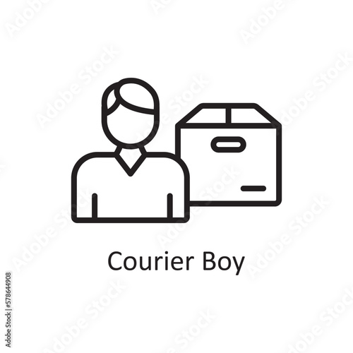 Courier Boy vector outline Icon Design illustration. Logistic Symbol on White background EPS 10 File