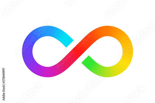 Multicolor gradient infinity symbol isolated PNG