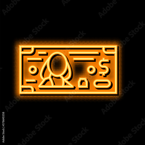 dollar usd neon glow icon illustration