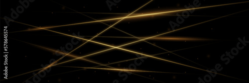 Gold random laser beams on dark background