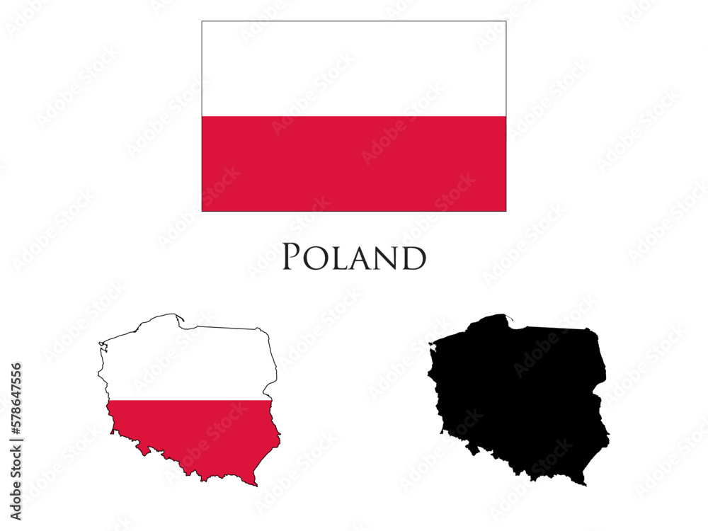 Fototapeta premium poland Flag and map illustration vector