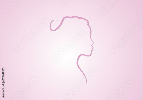 Silhouette of a girl's face with Vector gradient background. © Frozen Design