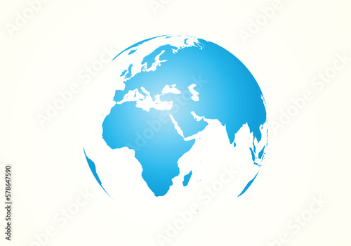 World map illustration on white, isolated background. World map on isolated background. Stylized world map with round corners. photo
