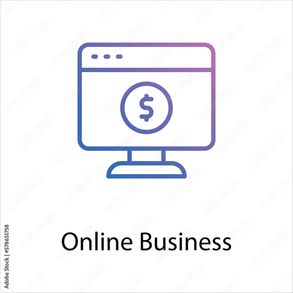 Online Business icon vector stock Online Business icon vector stock