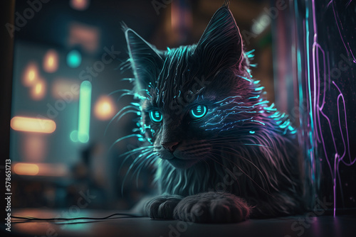 cat in the night