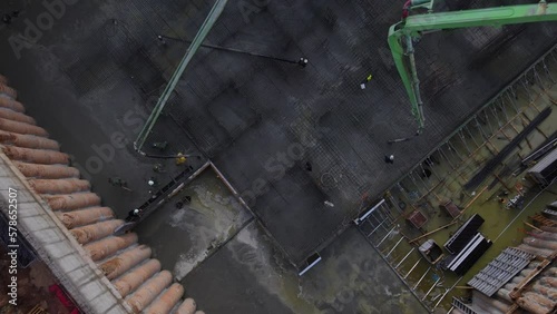 Panoramic aerial view of skyscrapers in construction with city view, Tel Aviv, Isreal photo