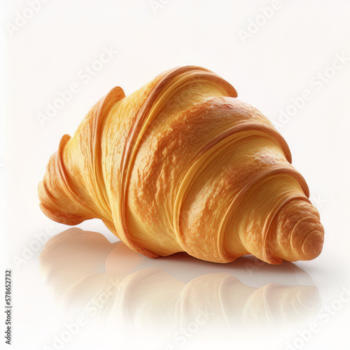 Croissant as Generative AI isolated on white background.