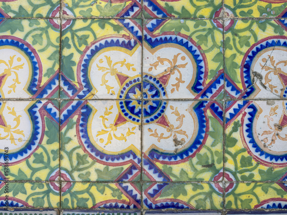 Traditional ornate portuguese decorative tiles azulejos