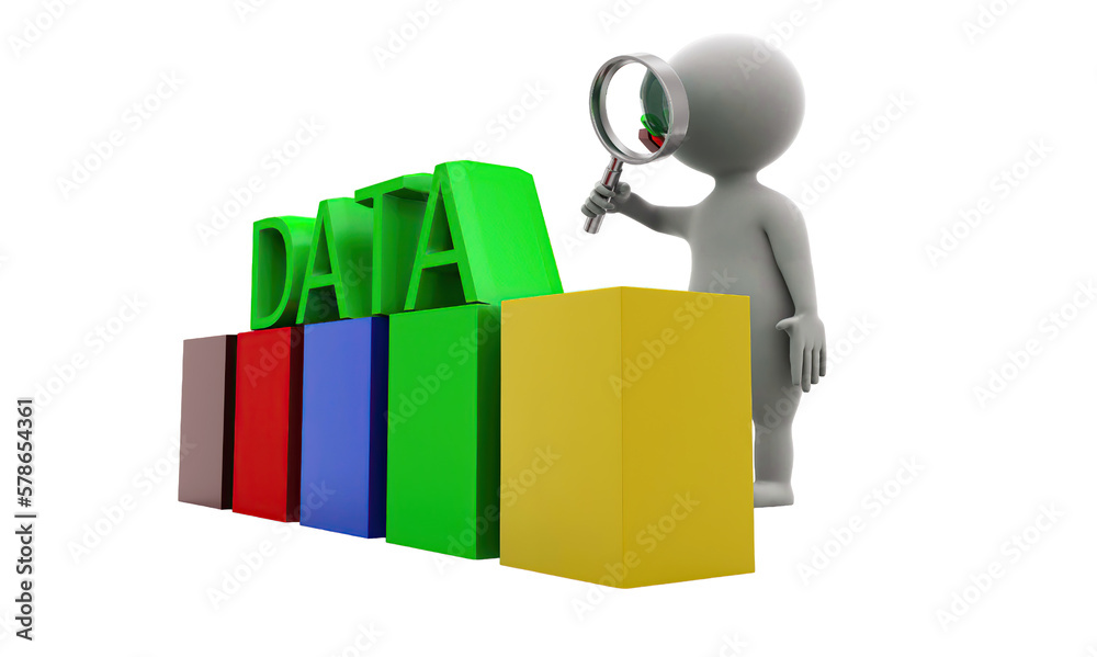 3d man searching data concept 3d man searching data concept